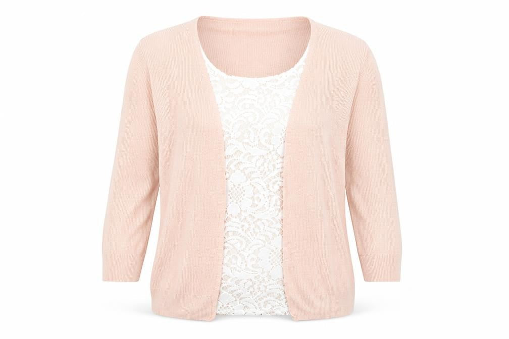 Marks and Spencer Womens Pink Round Neck  Acrylic Cardigan Jumper Size 12