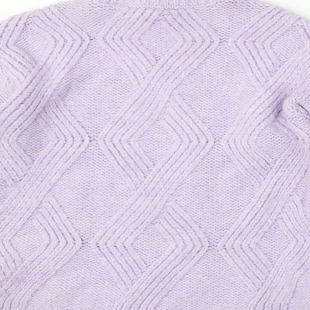Marks and Spencer Womens Purple Round Neck  Acrylic Pullover Jumper Size XS