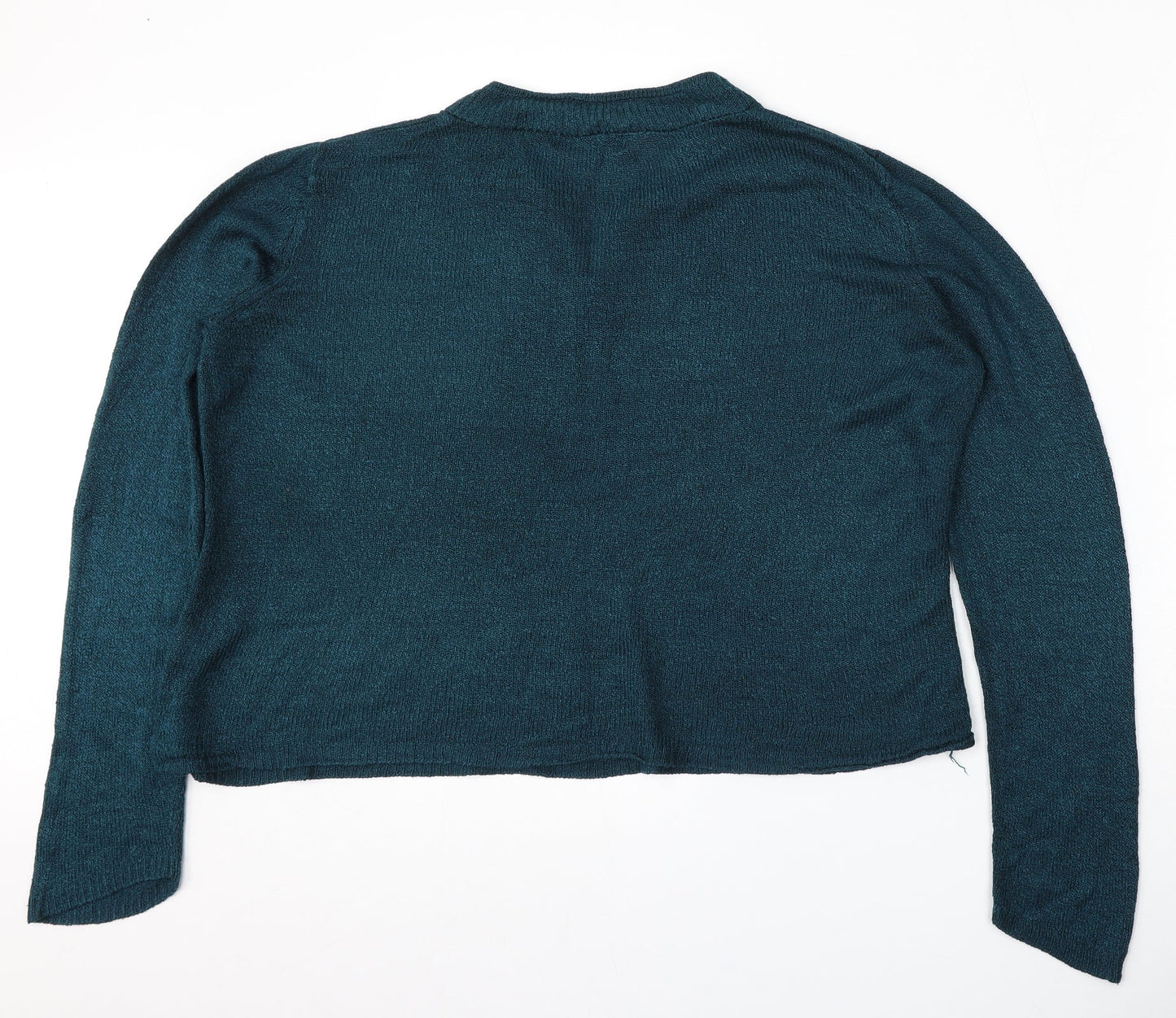BM Collection Womens Blue V-Neck  Polyester Pullover Jumper Size 14