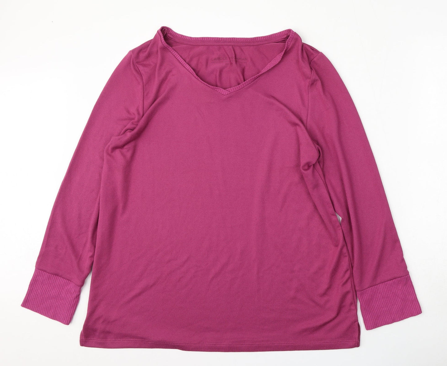 Carole Hochman Womens Purple Round Neck  Polyester Pullover Jumper Size M