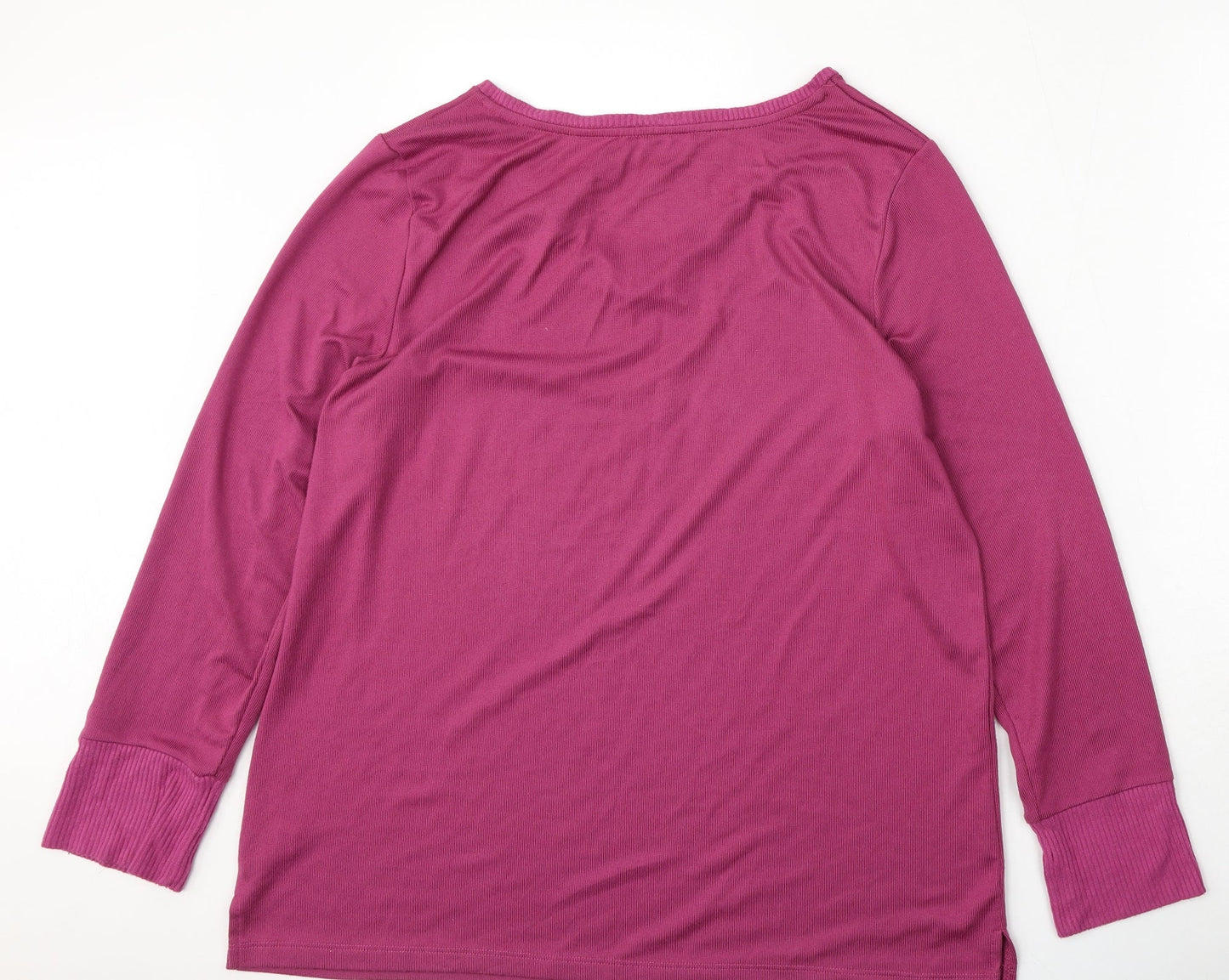 Carole Hochman Womens Purple Round Neck  Polyester Pullover Jumper Size M