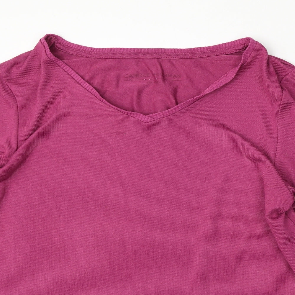 Carole Hochman Womens Purple Round Neck  Polyester Pullover Jumper Size M