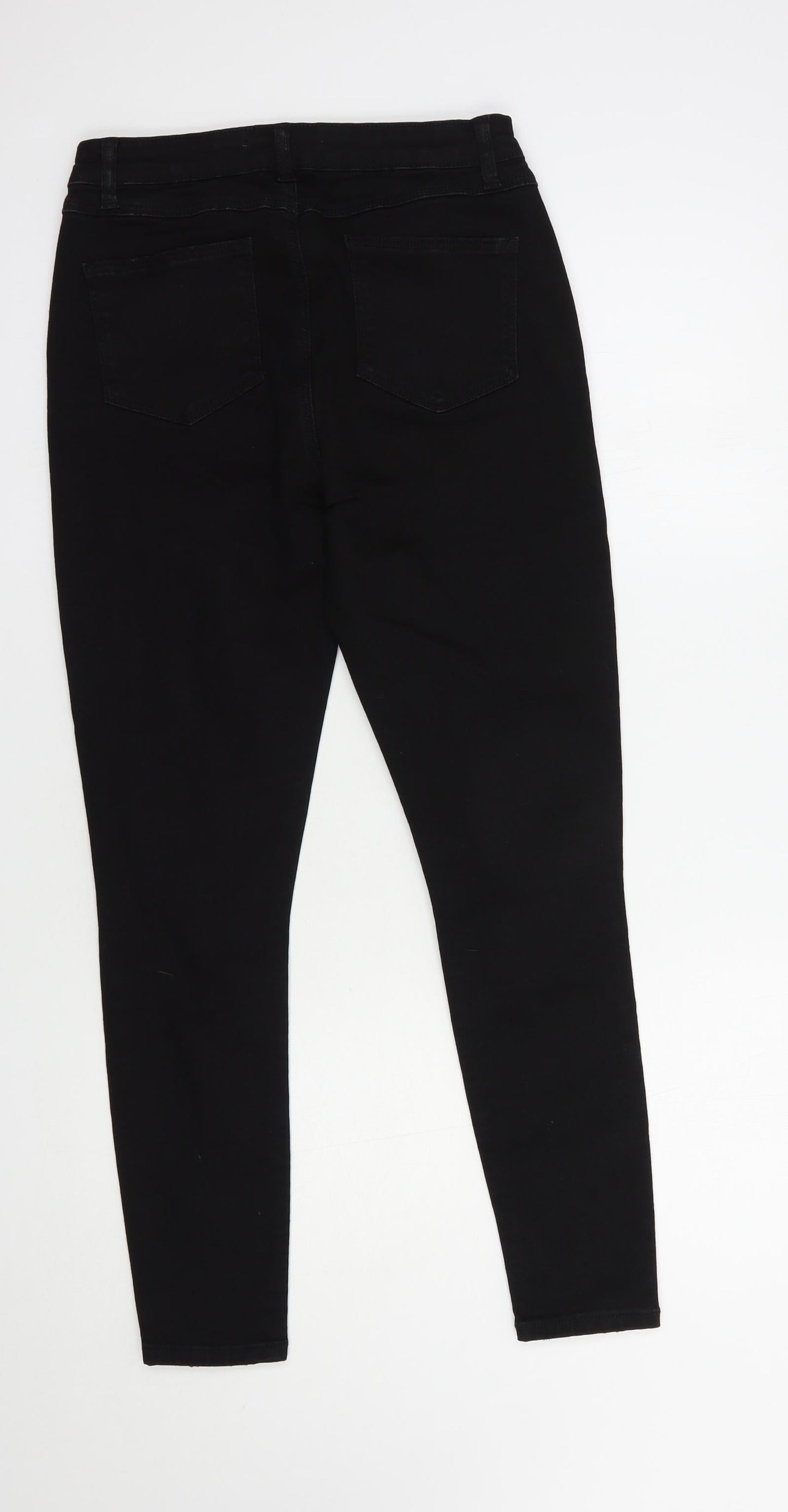 Denim Co. Womens Black  Cotton Skinny Jeans Size 12 L28 in Regular Button