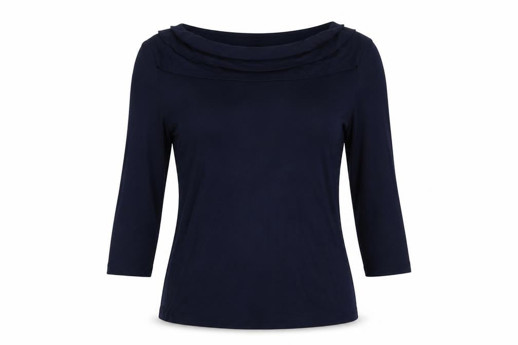 David Lawrence Womens Blue  Polyester Basic Blouse Size S Scoop Neck