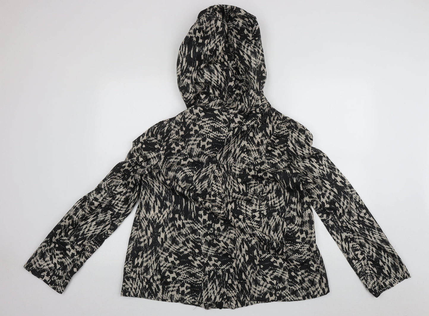 New Look Womens Multicoloured Geometric  Rain Coat Coat Size 12  Zip