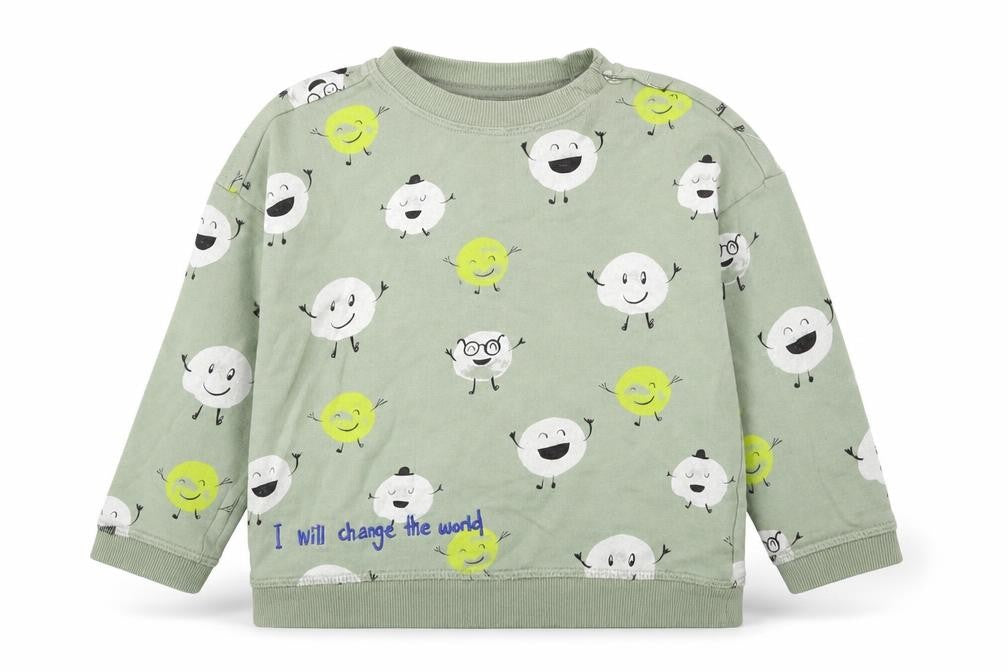 H&M Boys Green Geometric Cotton Pullover Sweatshirt Size 2 Years  Pullover