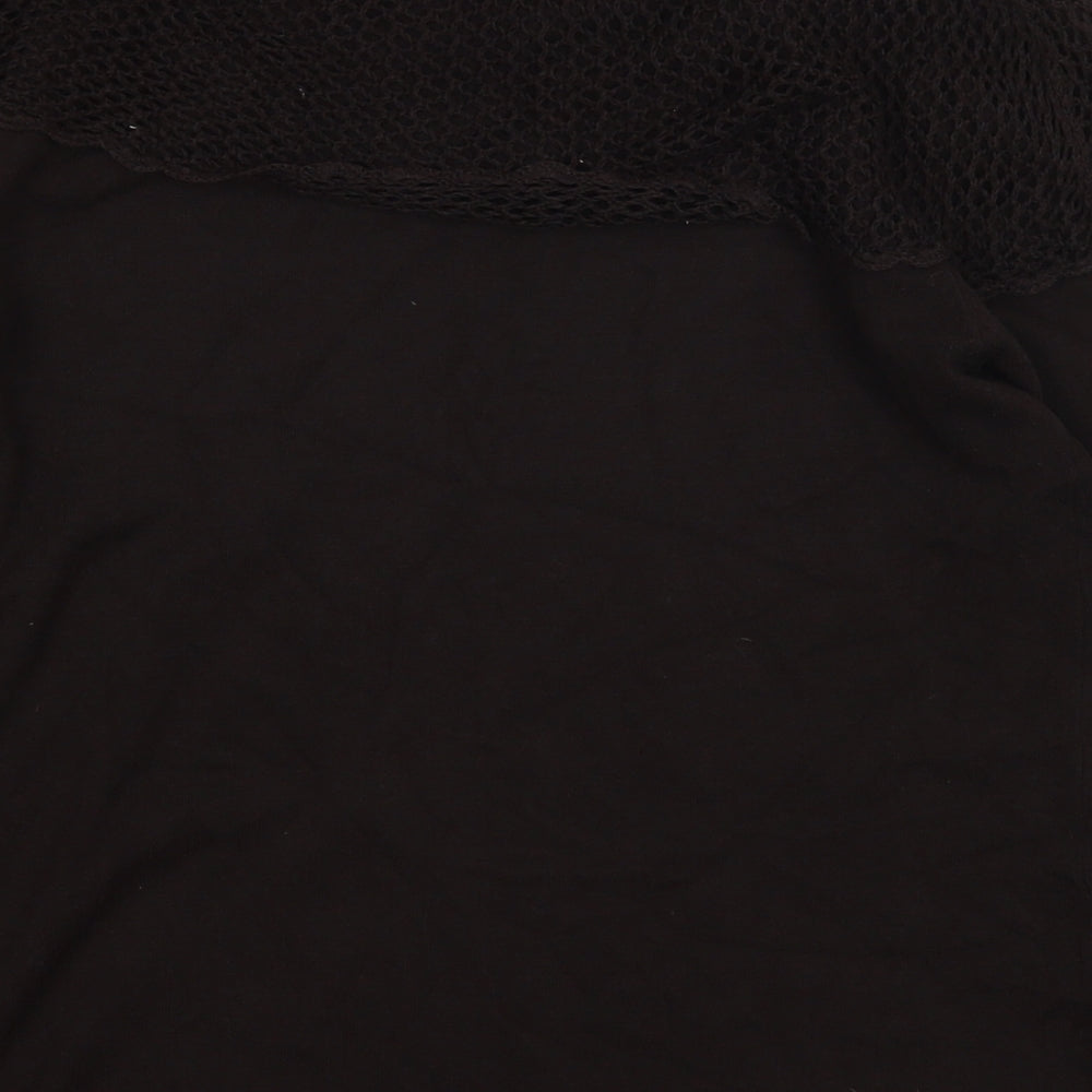 Viz-A-Viz Womens Blue  Viscose Basic T-Shirt Size 12 Boat Neck