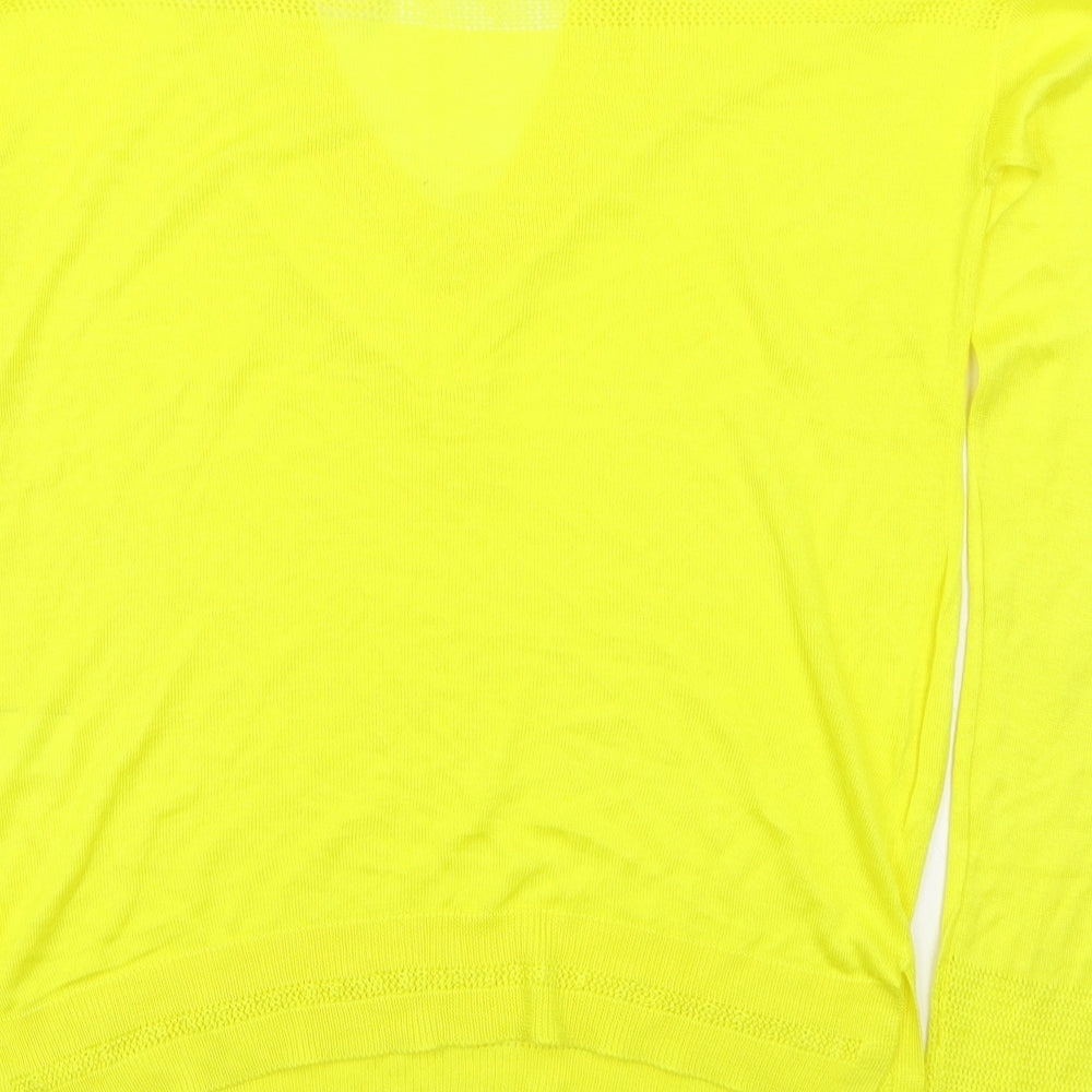NEXT Womens Yellow V-Neck  Viscose Pullover Jumper Size 8