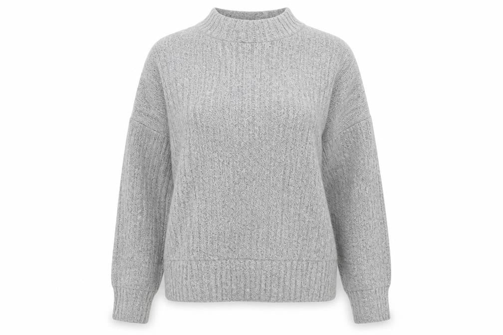 Marks and Spencer Womens Grey High Neck  Viscose Pullover Jumper Size 8