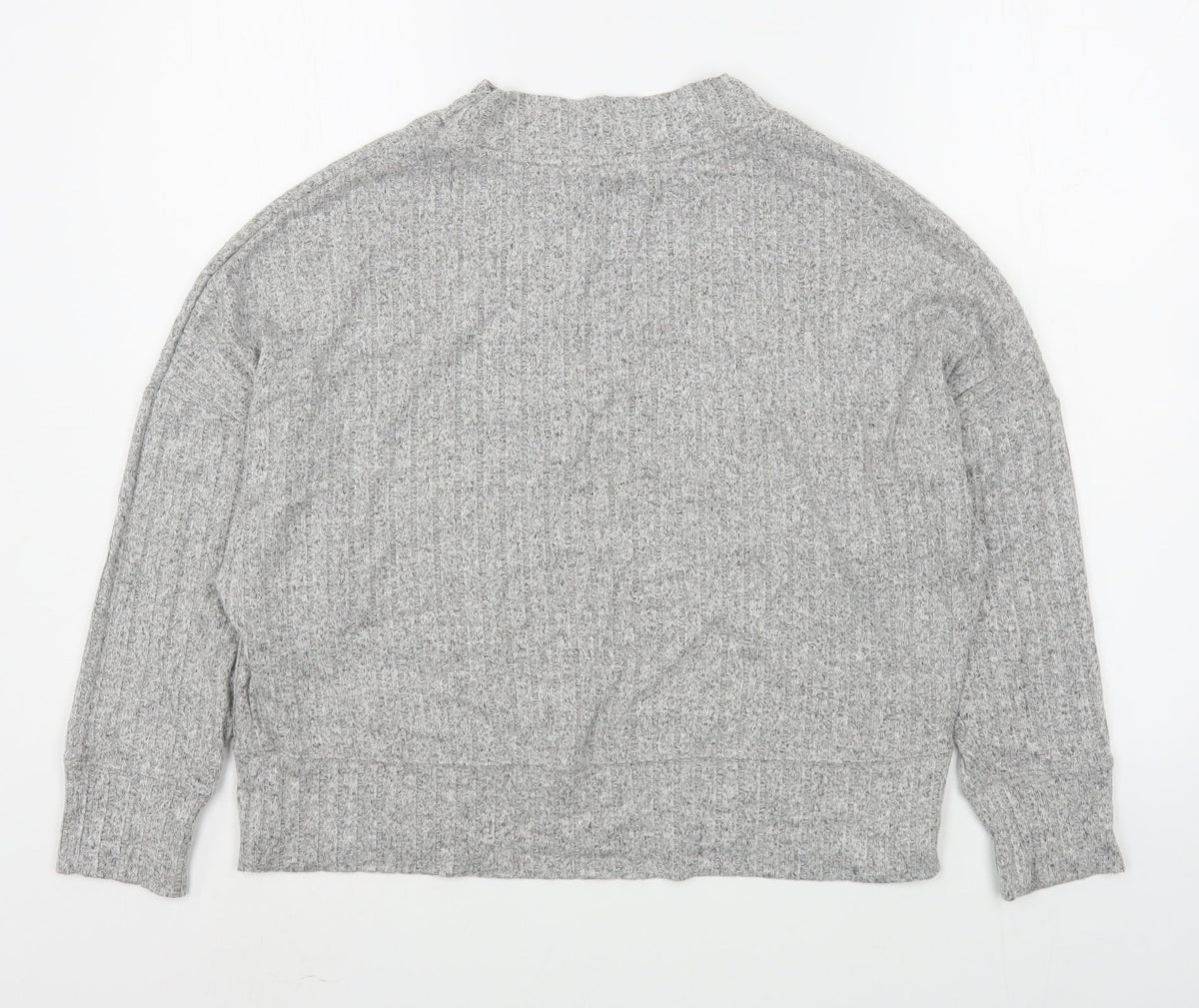 Marks and Spencer Womens Grey High Neck  Viscose Pullover Jumper Size 8