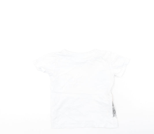 Dunnes Stores Boys White Cotton Basic Casual Size 2-3 Years Round Neck - Dinosaur, SUMMER SURF DUDE!