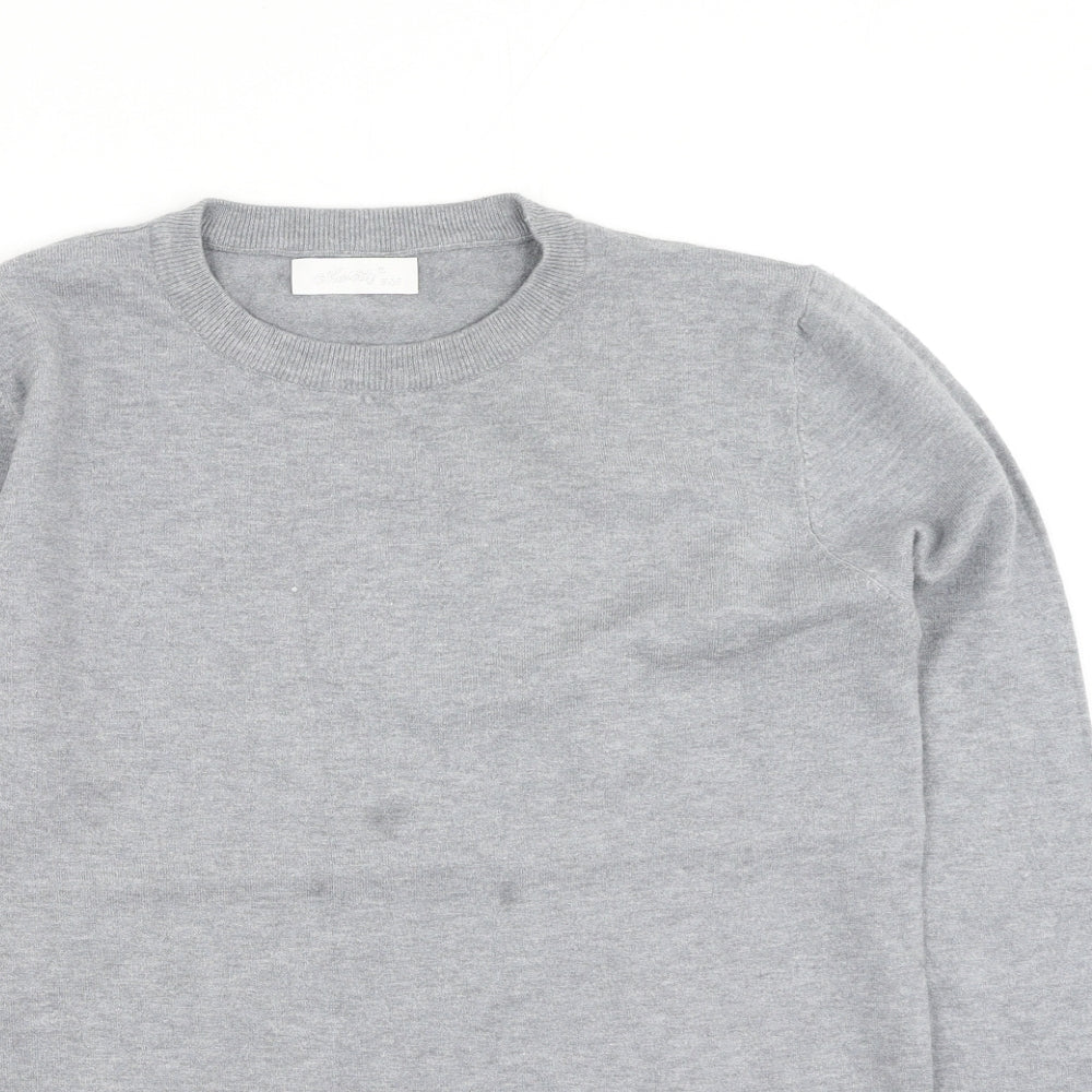 melody Womens Grey  Cotton Pullover Sweatshirt Size S