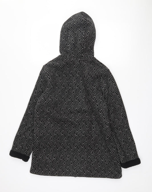Bonmarché Womens Black Geometric  Jacket  Size S  Zip