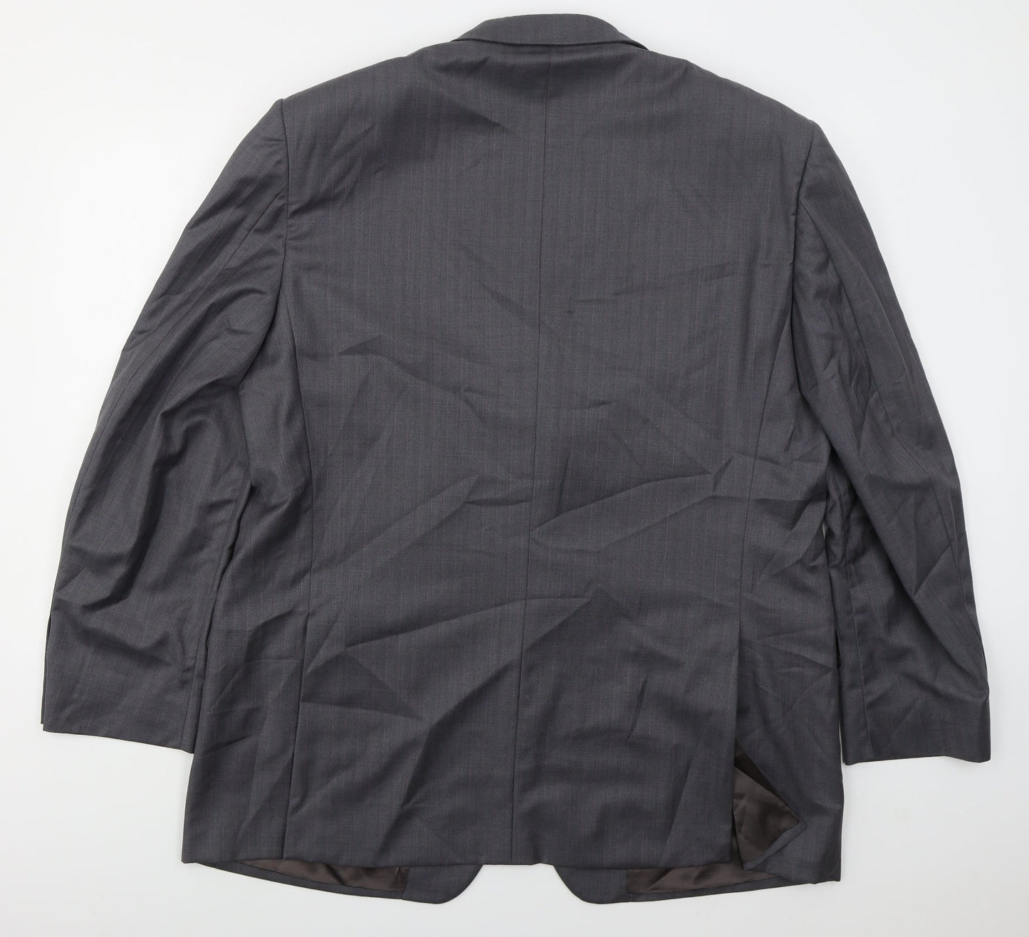 GRITTI Mens Grey Striped Wool Jacket Suit Jacket Size 48