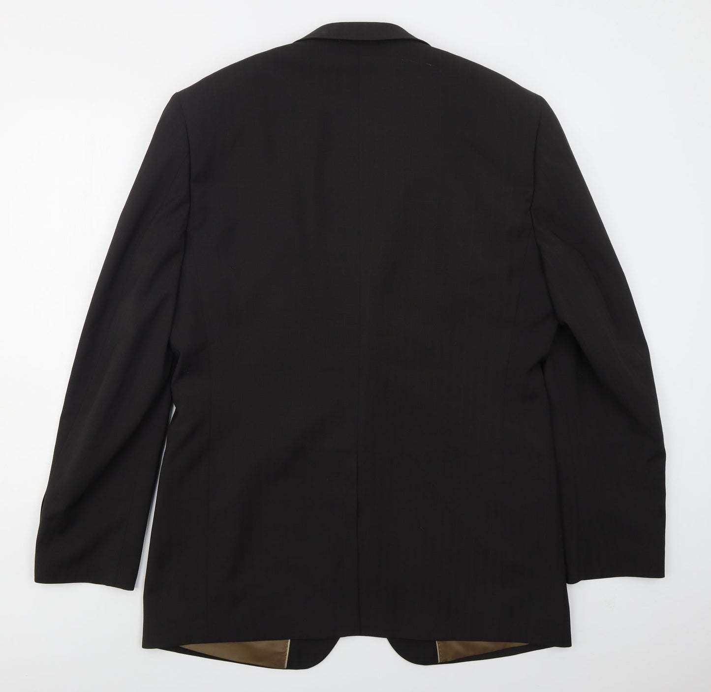 Greenwoods Mens Black Striped Polyester Jacket Suit Jacket Size 42