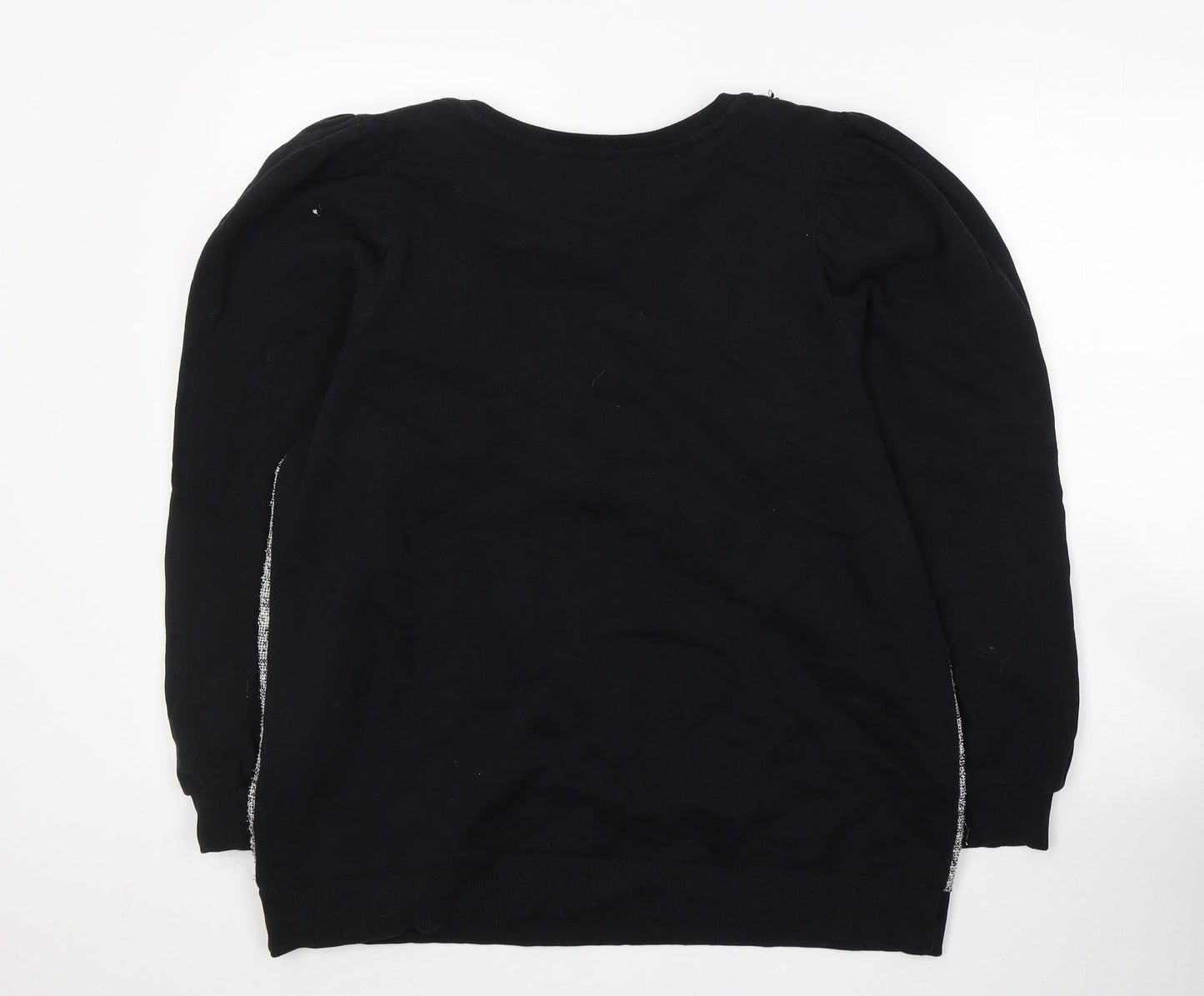 River Island Womens Black Round Neck  Cotton Pullover Jumper Size L