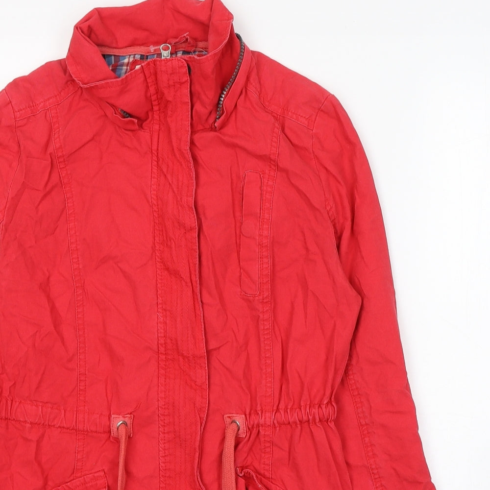 Denim & Co. Womens Red   Jacket Coat Size 10  Zip