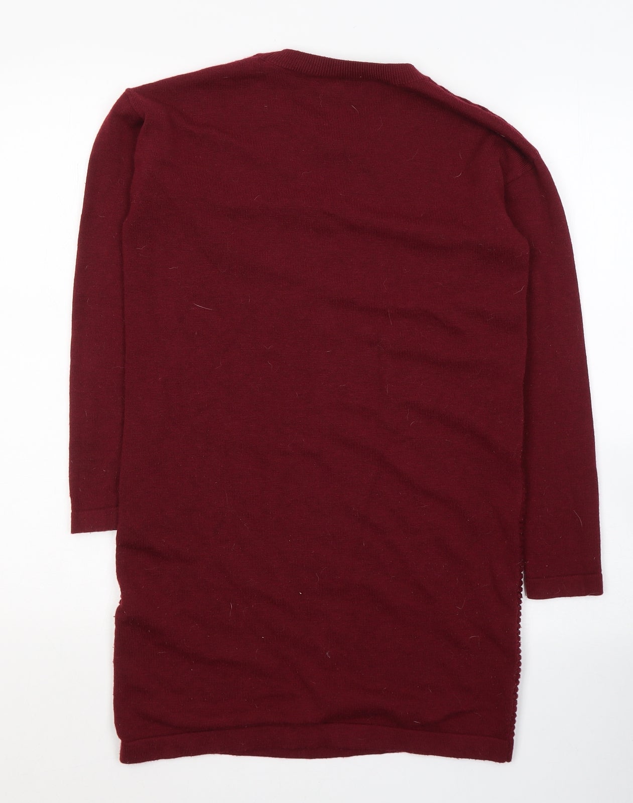 ASOS Womens Red Round Neck  Acrylic Tunic Jumper Size 4
