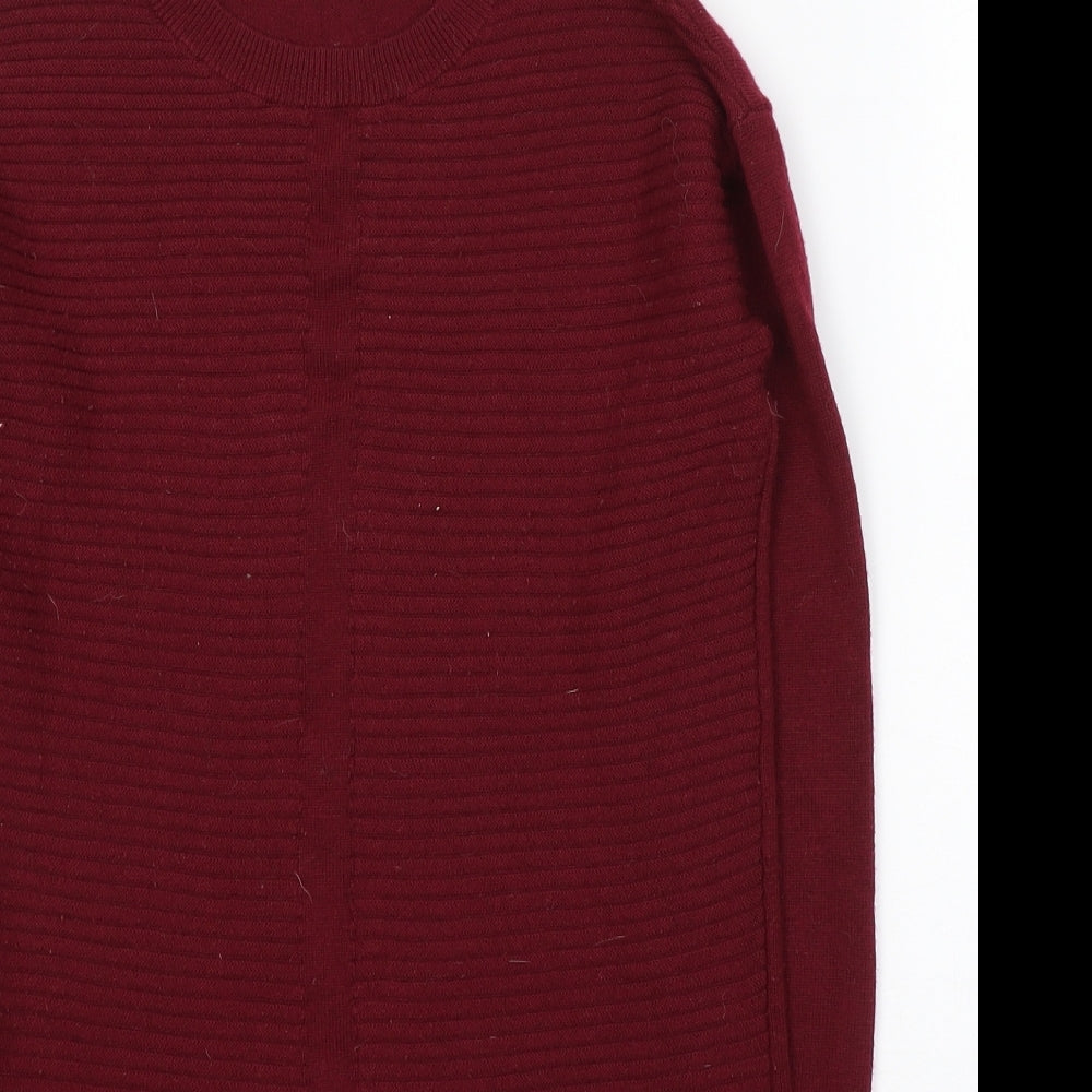 ASOS Womens Red Round Neck  Acrylic Tunic Jumper Size 4