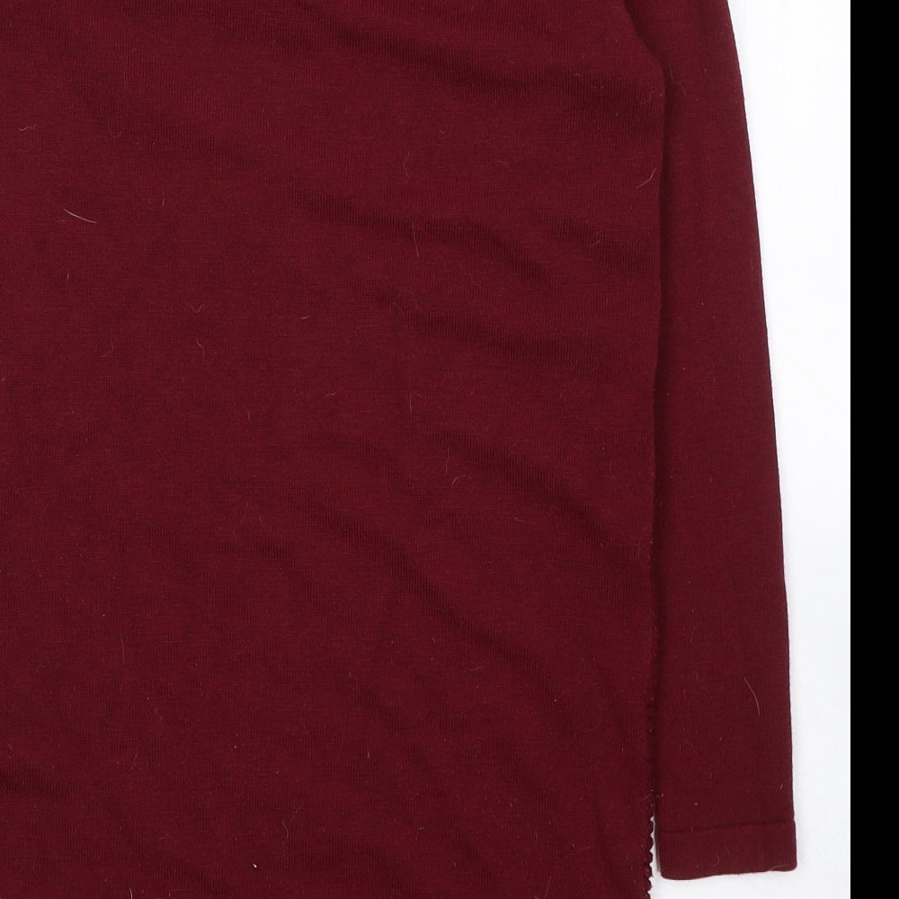 ASOS Womens Red Round Neck  Acrylic Tunic Jumper Size 4