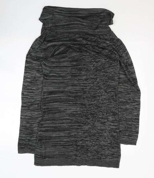 Miso Womens Grey  Acrylic Tunic Blouse Size 8 Roll Neck