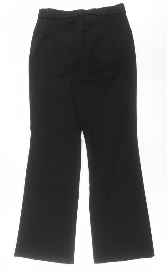 WOW Womens Black  Polyester Trousers  Size 12 L31 in Regular Hook & Eye