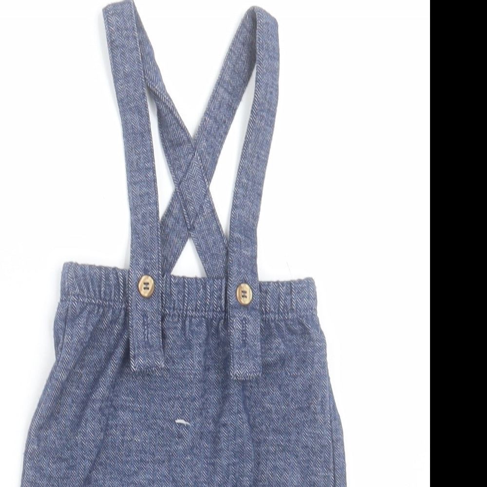 George Boys Blue  Polyester Capri Trousers Size 0-3 Months  Button - Cross Back