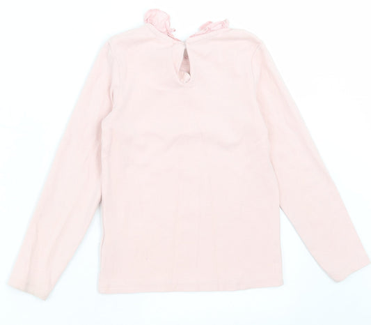 NEXT Girls Pink  Cotton Basic Casual Size 5-6 Years Collared Button