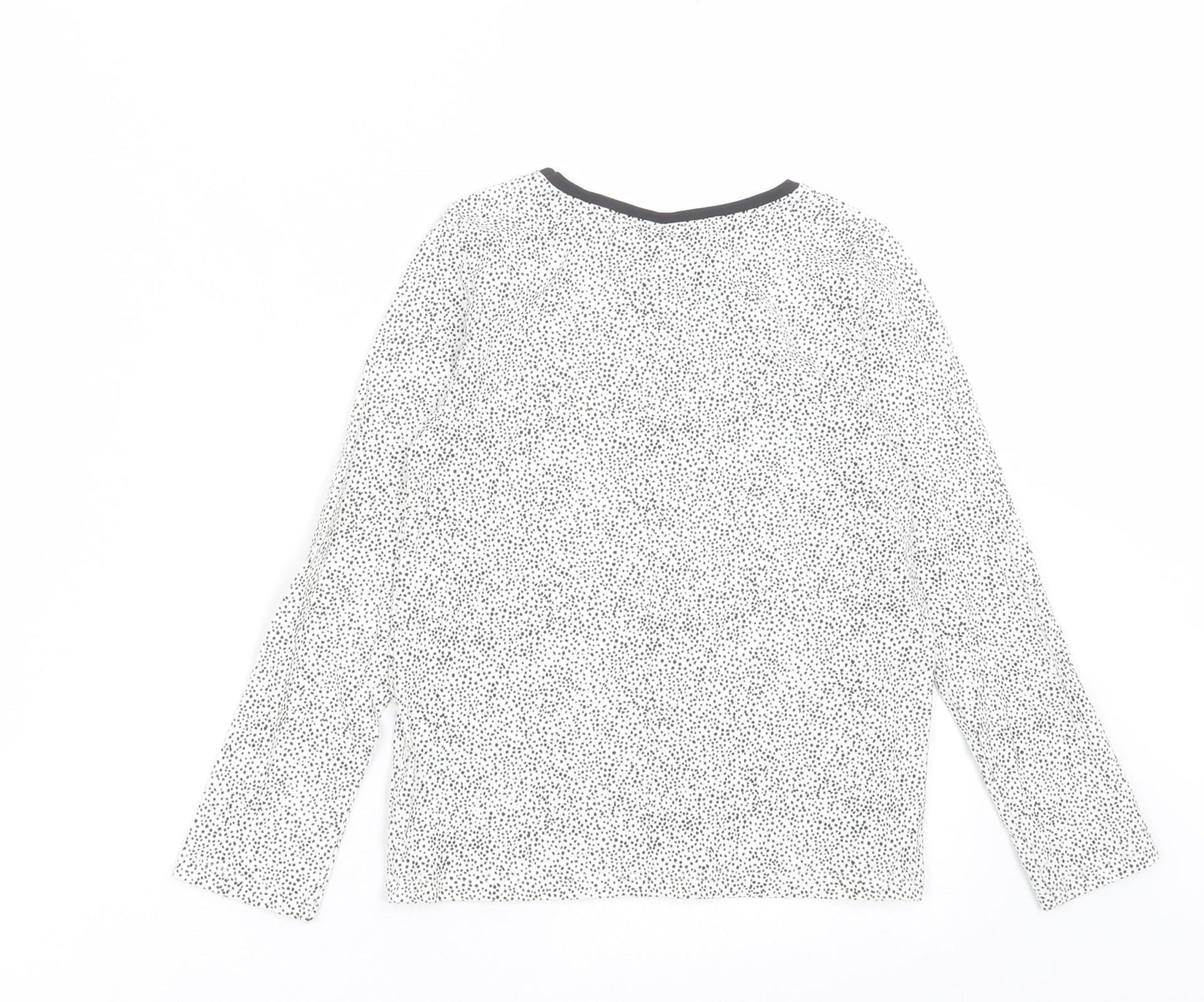 NEXT Girls White Geometric Cotton Basic Casual Size 5-6 Years Crew Neck Pullover