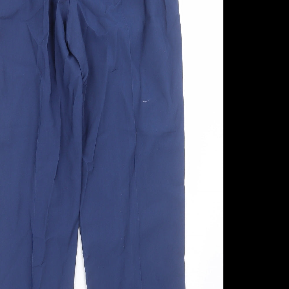 Dunnes Stores Womens Blue  Polyester Trousers  Size 14 L27 in Regular Tie