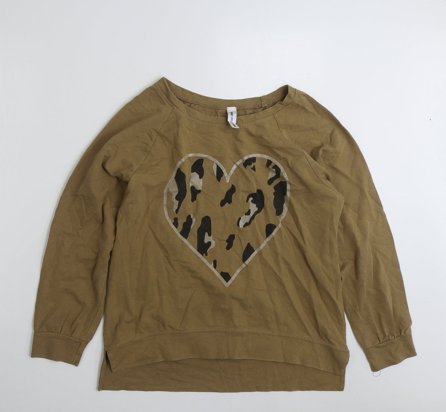New Collection Womens Brown  Cotton Pullover Sweatshirt Size M  Pullover - Love Heart