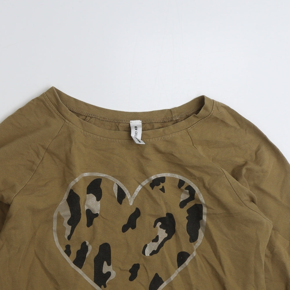 New Collection Womens Brown  Cotton Pullover Sweatshirt Size M  Pullover - Love Heart