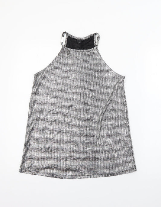 River Island Womens Silver  Polyester Camisole Tank Size 8 Halter