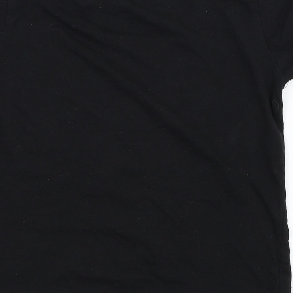 Primark Boys Black  Cotton Basic T-Shirt Size 8-9 Years Round Neck Pullover