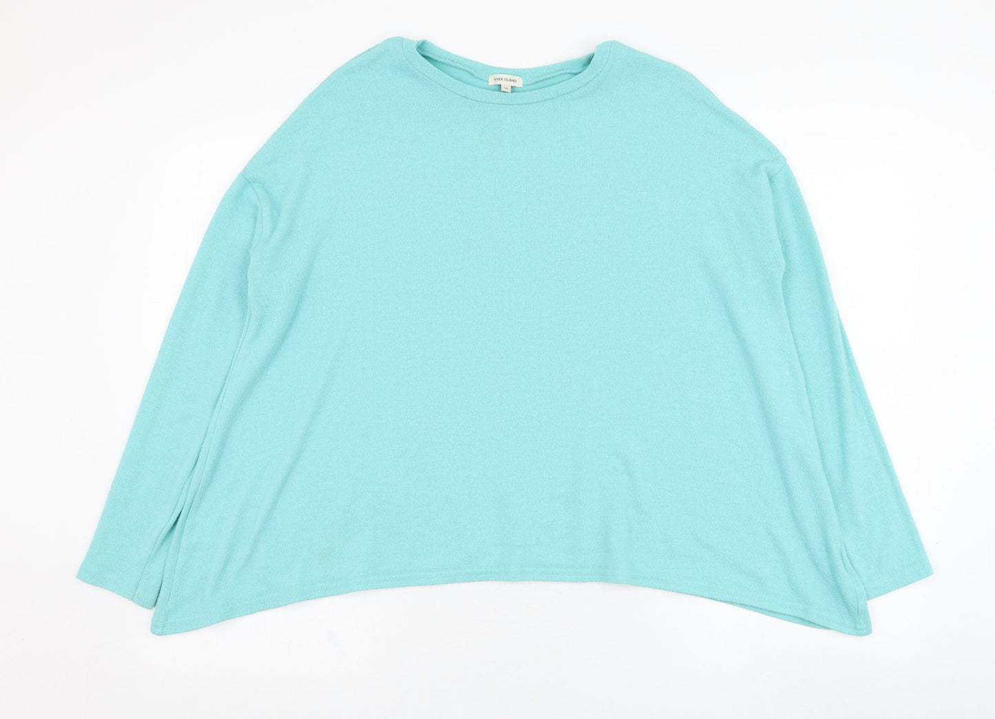 River Island Womens Blue  Viscose Pullover Sweatshirt Size 10  Pullover