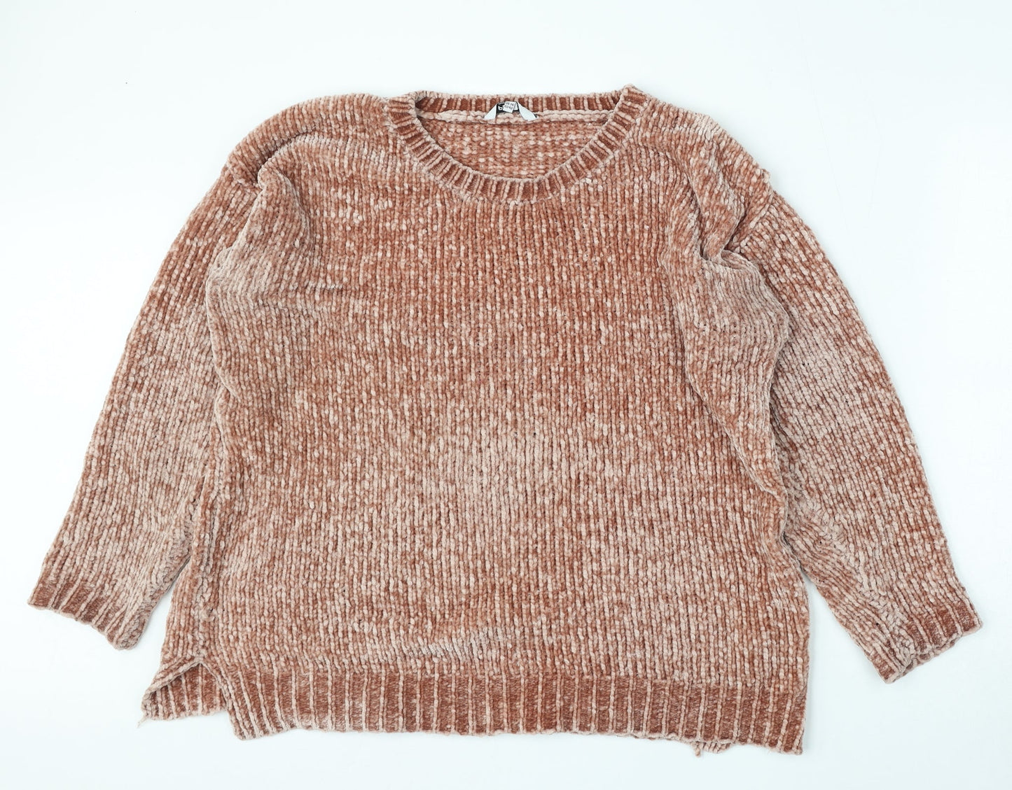 Pep&Co Womens Pink Round Neck  Polyester Pullover Jumper Size 14