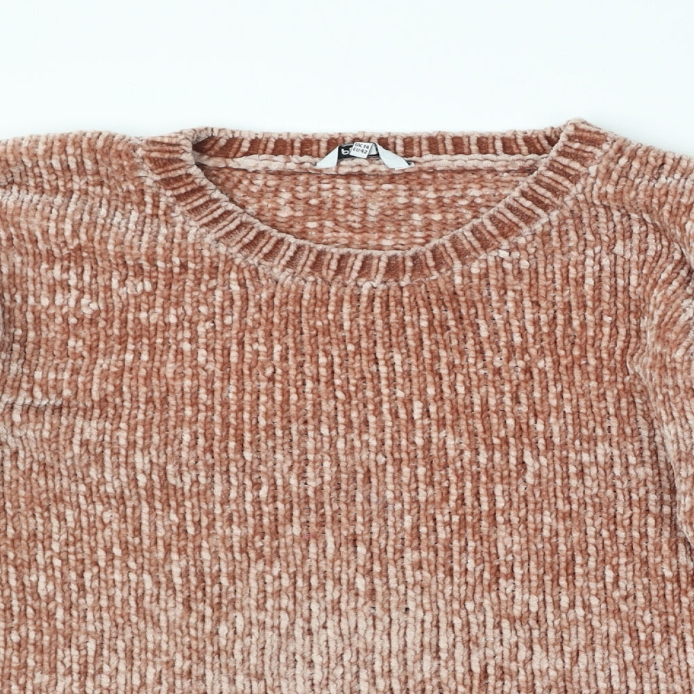 Pep&Co Womens Pink Round Neck  Polyester Pullover Jumper Size 14