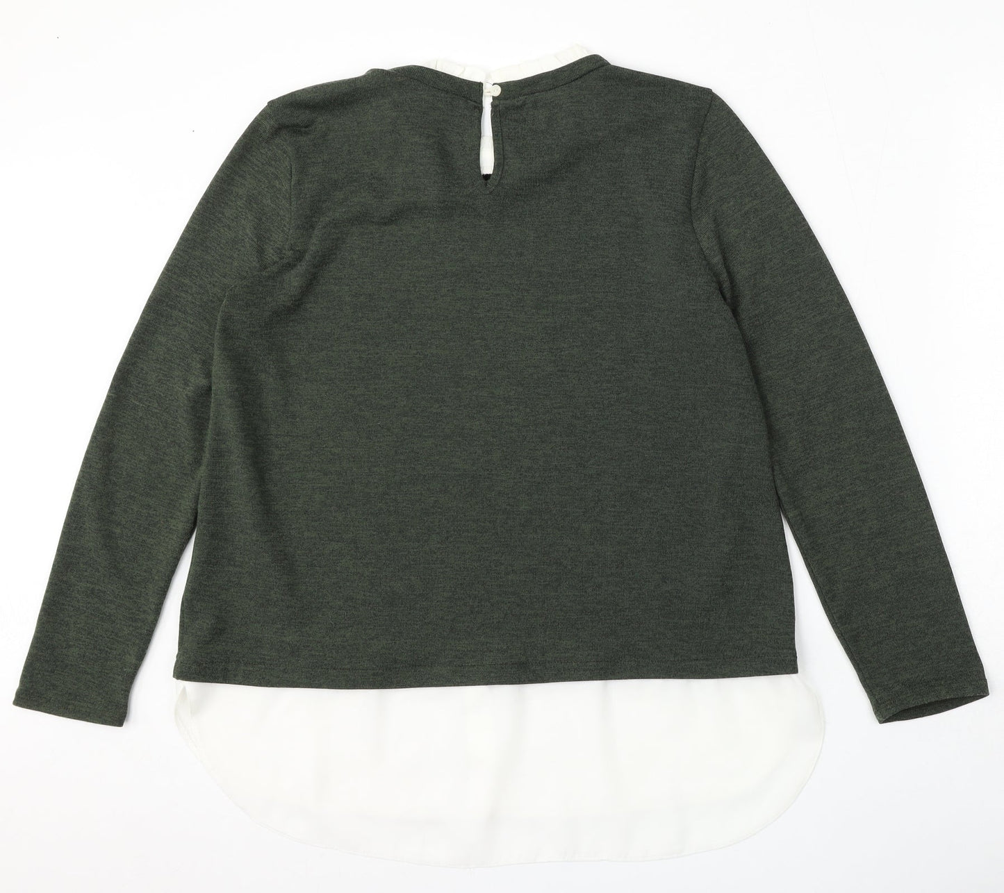 Dorothy Perkins Womens Green Collared  Polyester Pullover Jumper Size 14