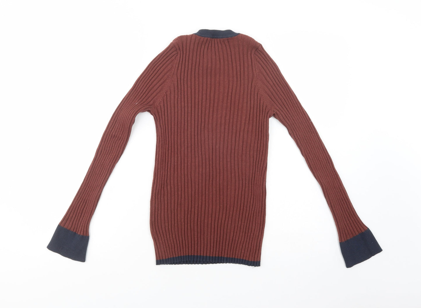 NEXT Womens Brown Crew Neck  Nylon Pullover Jumper Size 12