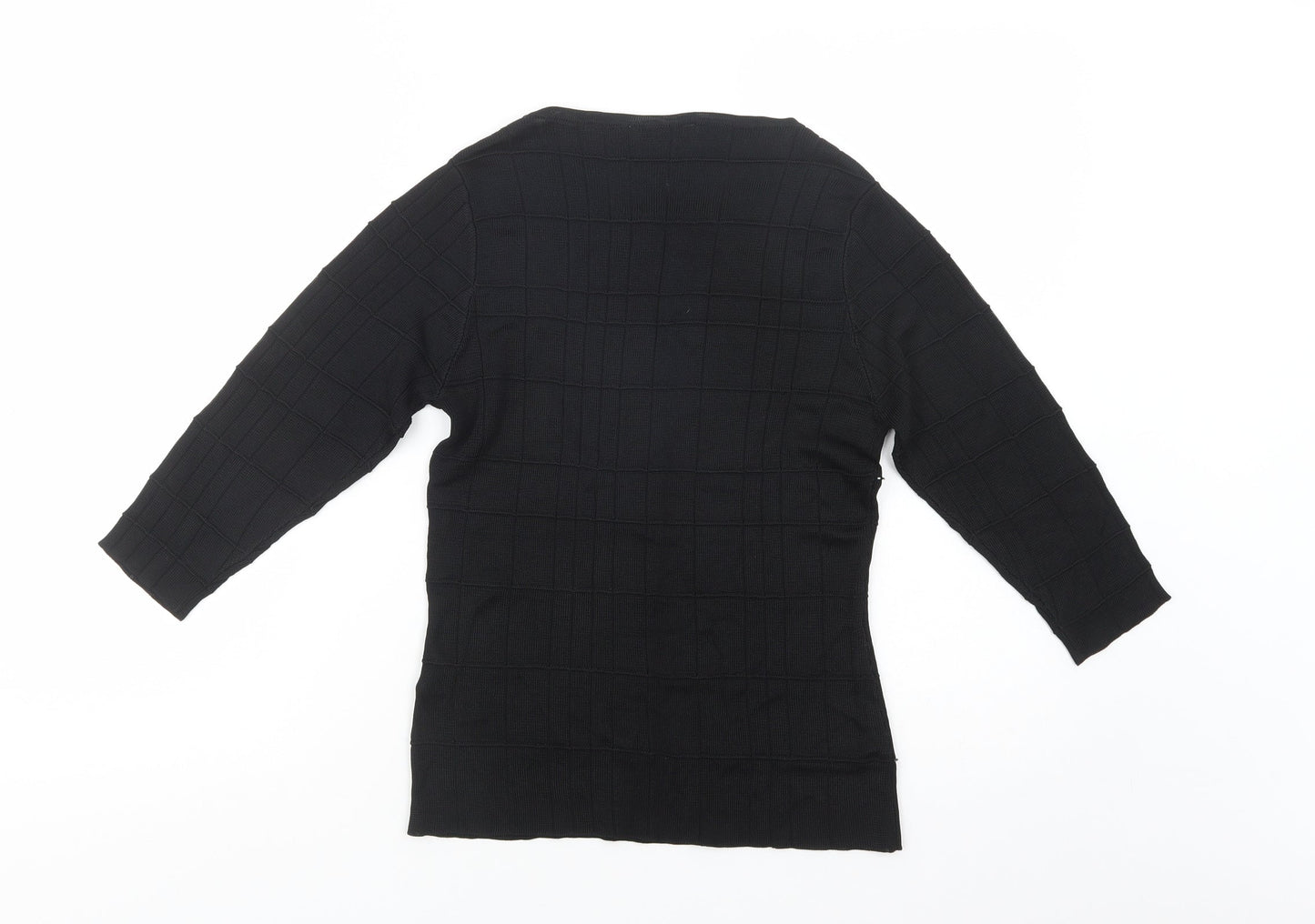 Marks and Spencer Womens Black Boat Neck  Viscose Pullover Jumper Size 14