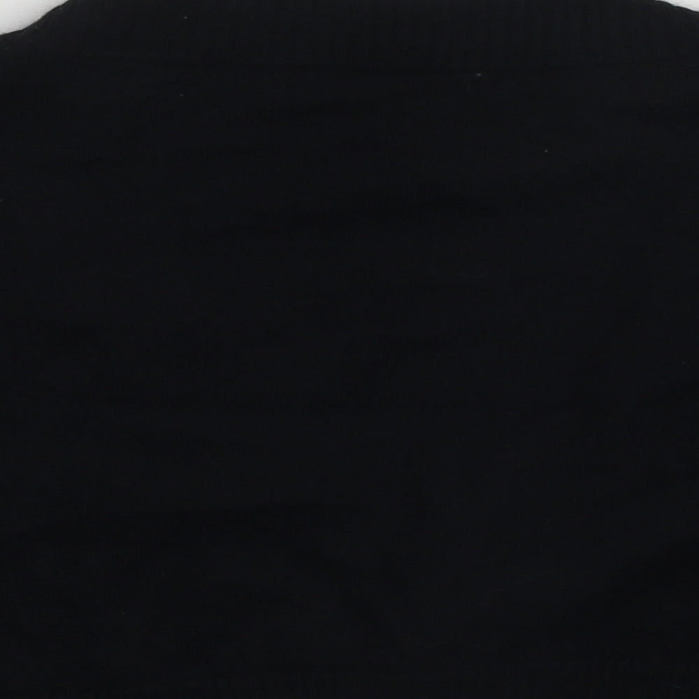 Bay   Womens Black V-Neck  Cotton Shrug Jumper Size 14