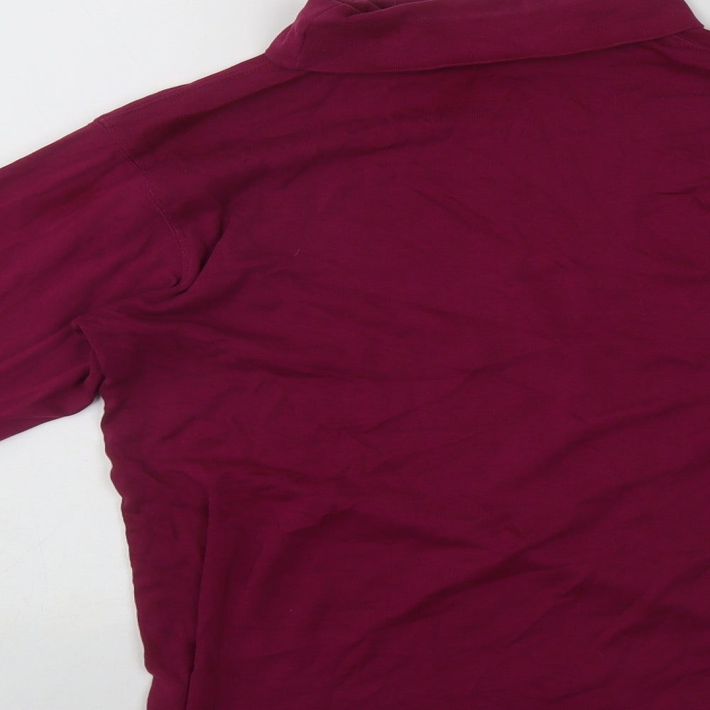 Cotton Traders Womens Purple Roll Neck  Polyester Pullover Jumper Size M
