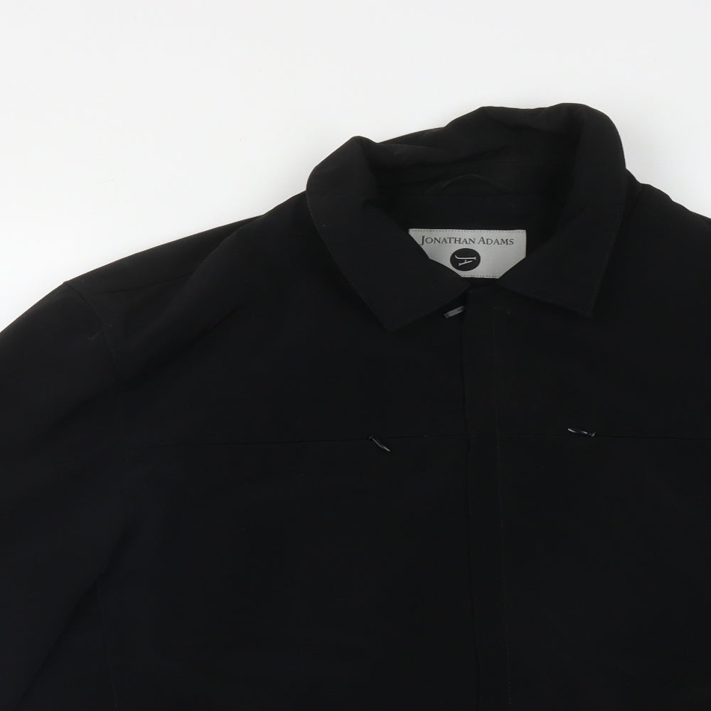 Jonathon Adams Mens Black   Overcoat Coat Size M  Zip