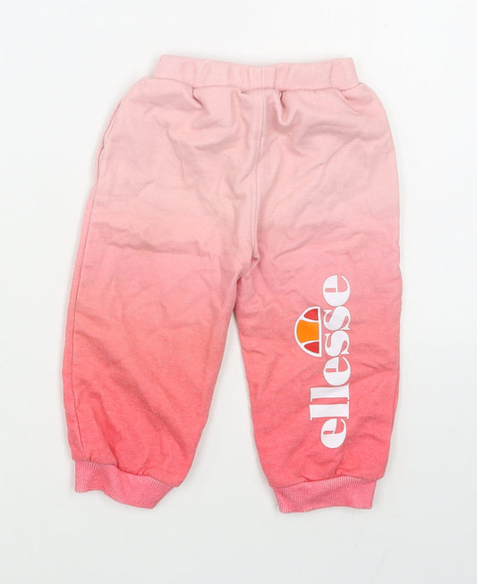 ellesse Girls Pink  Polyester Jogger Trousers Size 12-18 Months