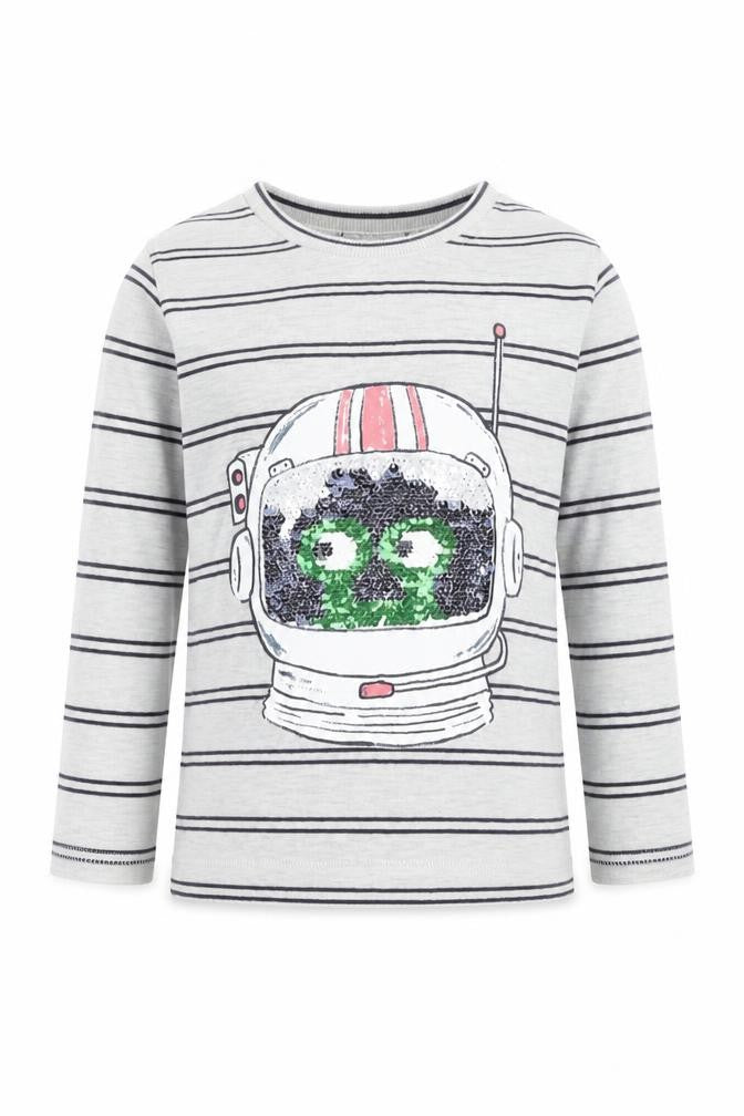Marks and Spencer Boys Multicoloured  Cotton Basic Casual Size 2-3 Years Round Neck  - robot