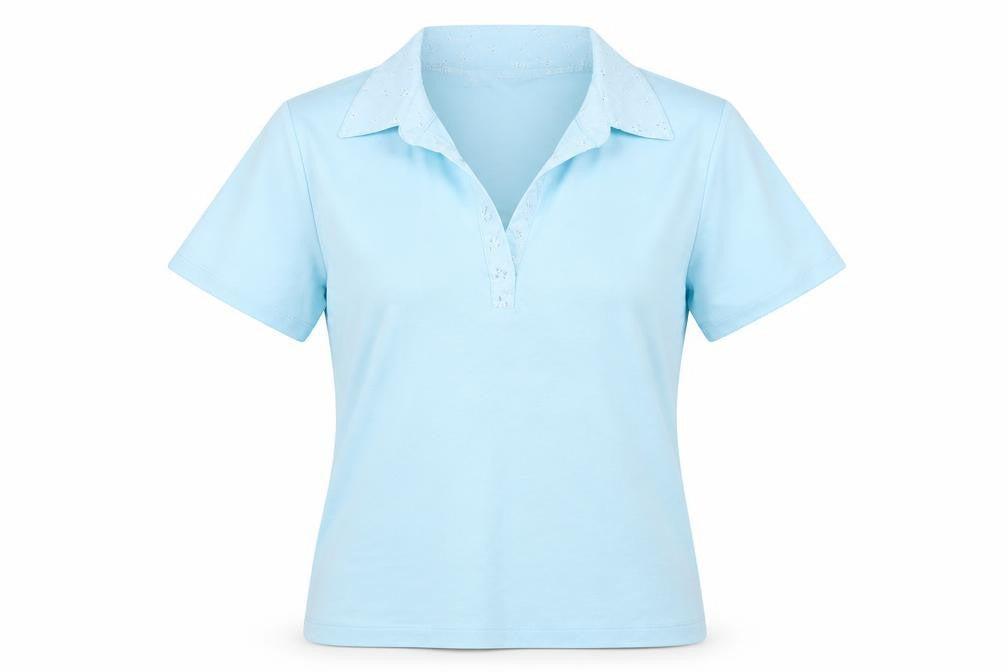 Paramount Womens Blue  Polyester Basic T-Shirt Size M V-Neck