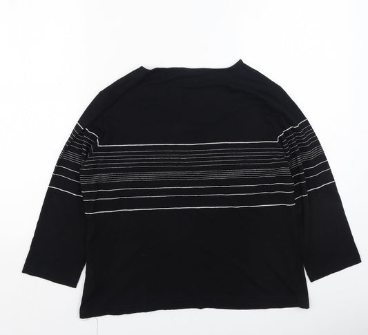 Bianca Womens Black  Viscose Basic T-Shirt Size 42 Round Neck
