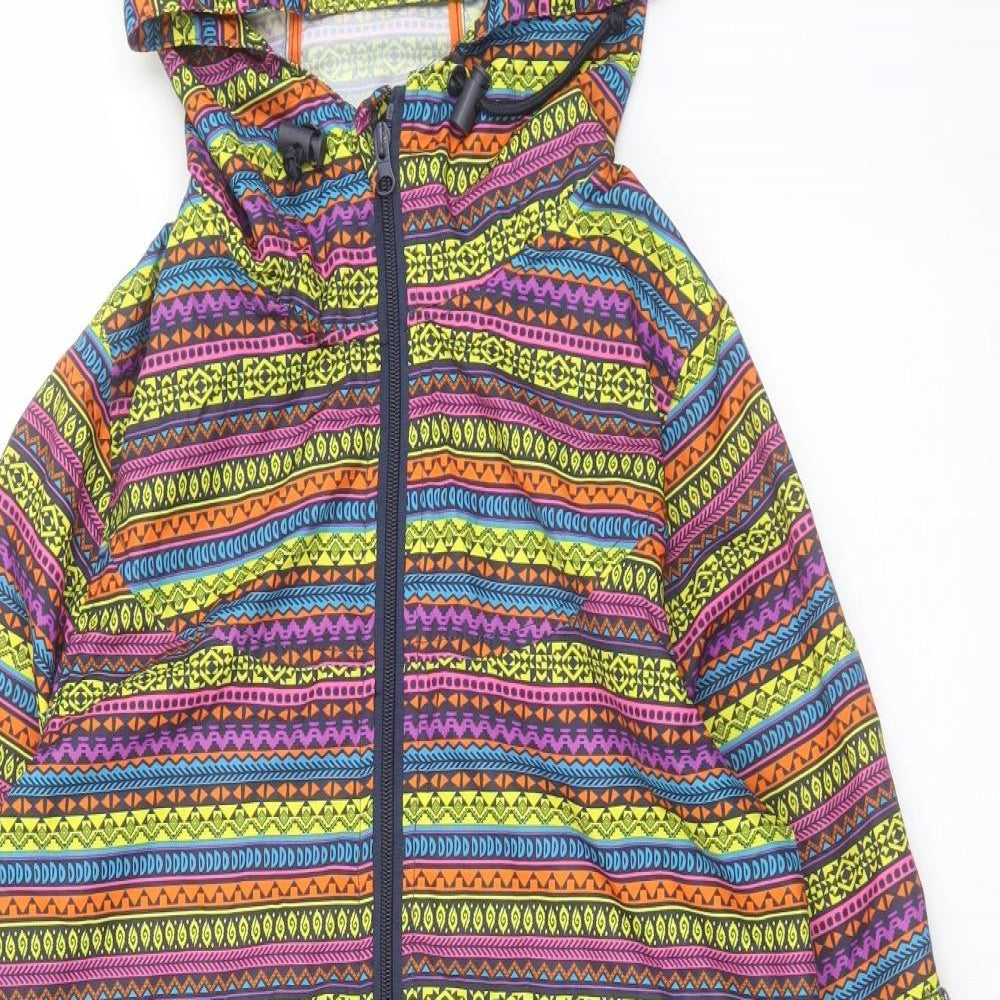 Denim & Co. Womens Multicoloured Geometric  Jacket  Size XS  Zip