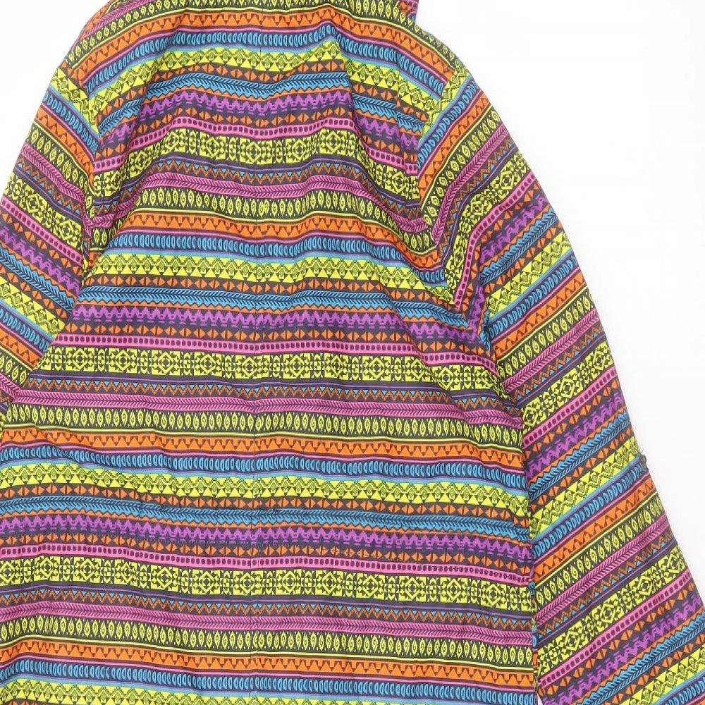 Denim & Co. Womens Multicoloured Geometric  Jacket  Size XS  Zip