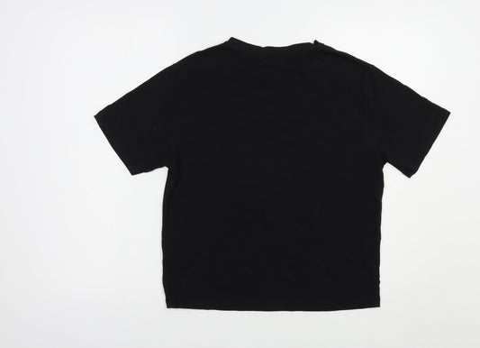 Lipsy Womens Black  Cotton Basic T-Shirt Size M Crew Neck - Dream Queen